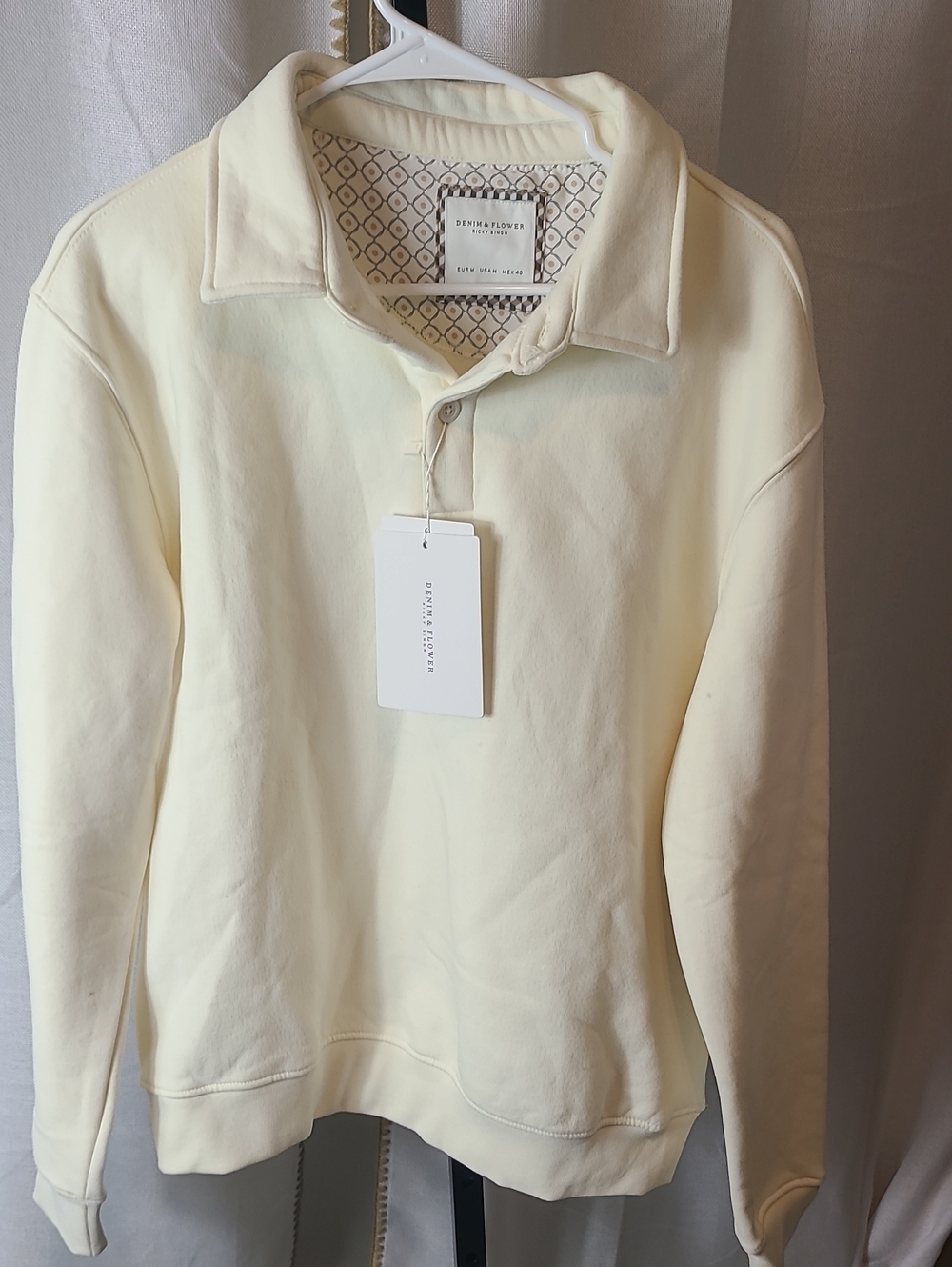 Denim & Flower Fleece Sweatshirt Mens Med Ricky Singh Daily Fleece NWT